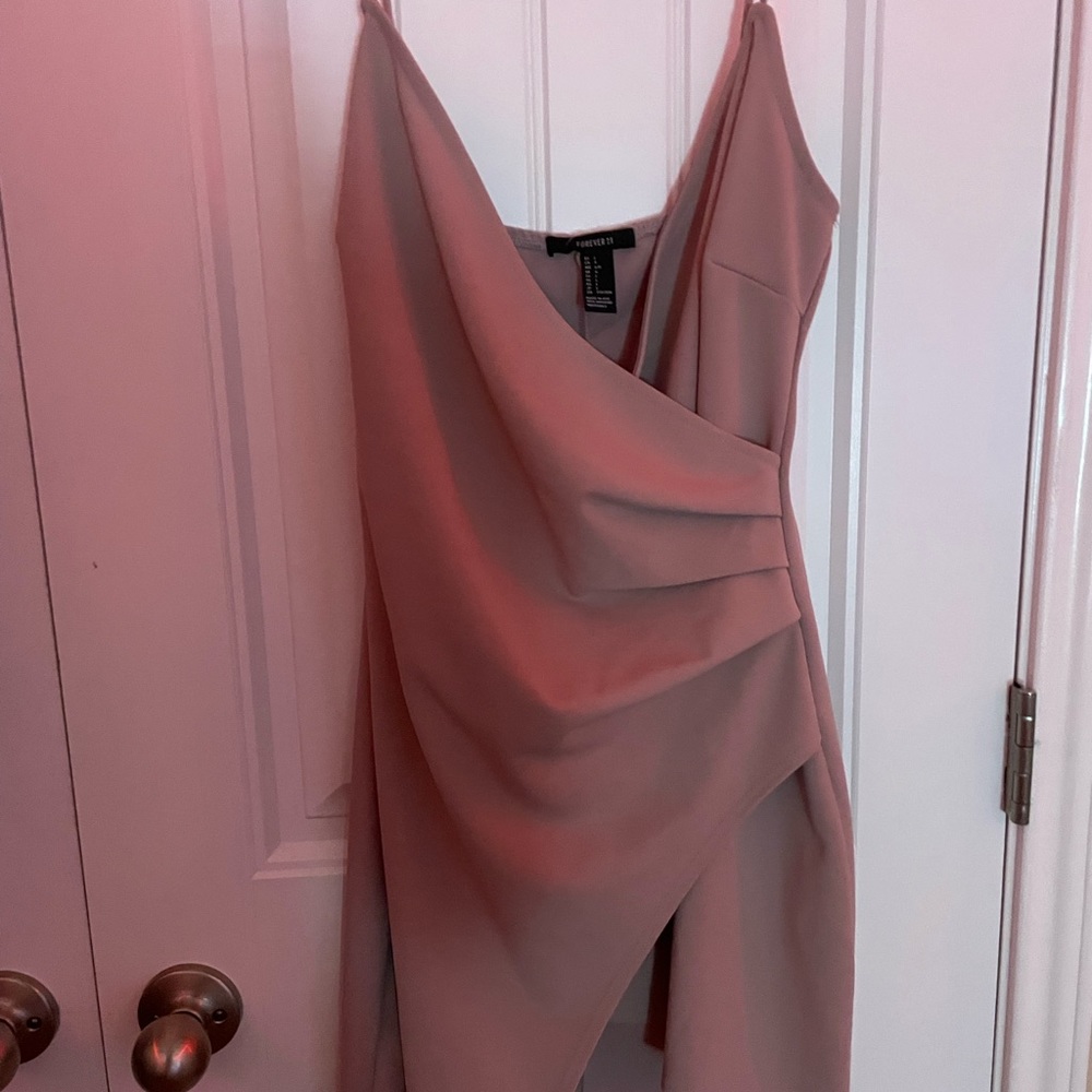 Sexy mauve slit dress